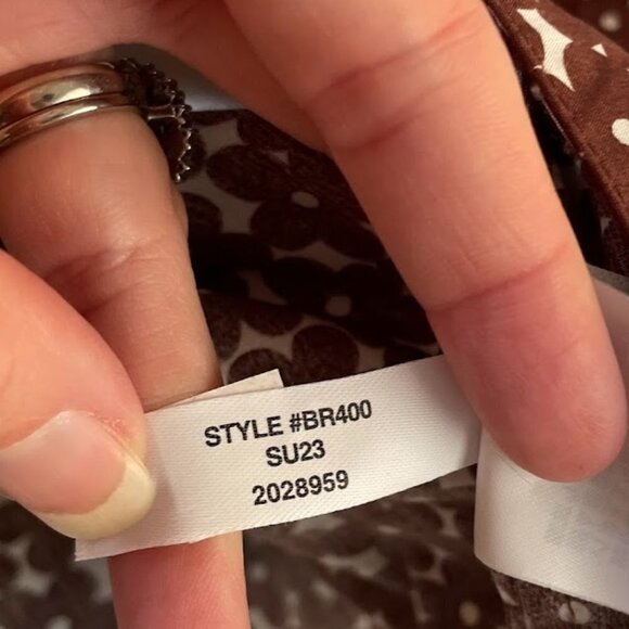 NWT J. Crew Drop Waist Cotton Poplin Brown White Mocha Floral Mini Dress Off 14 - Picture 15 of 16